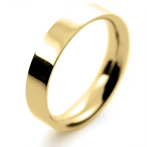 Flat Court Medium - 4mm (FCSM4Y) Yellow Gold Wedding Ring